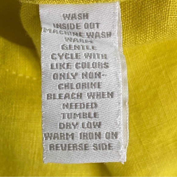Women’s Charter Club Yellow 100% Linen Tunic Button Up Lagenlook Top Size 12 - Picture 7 of 7